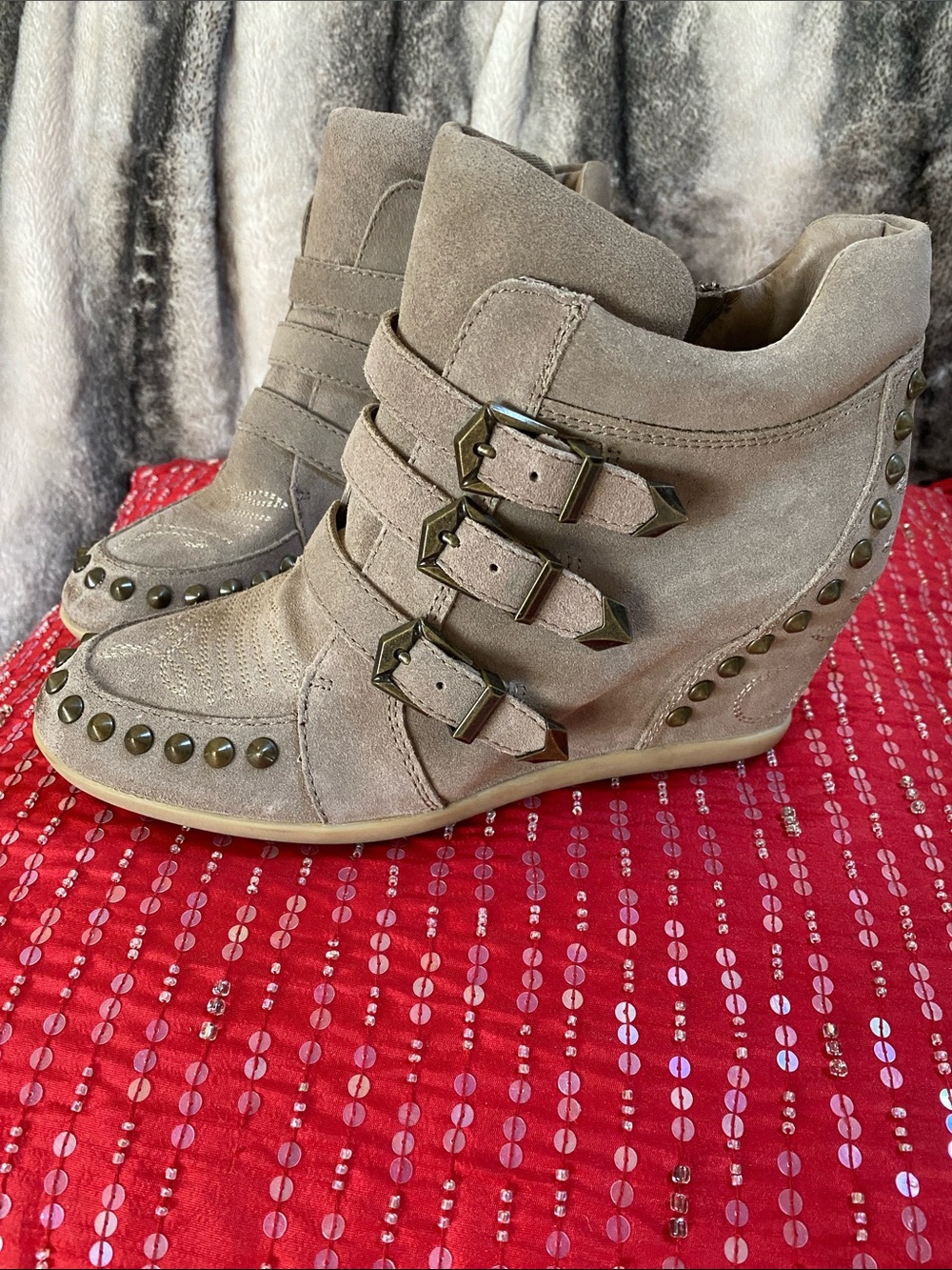 Ash Suede Leather Limited Edition Metal Studded Boots NWOT - Picture 16 of 16
